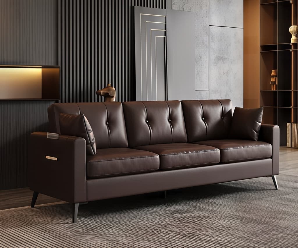 Triben Leather Sofa – Timeless Comfort and Durability